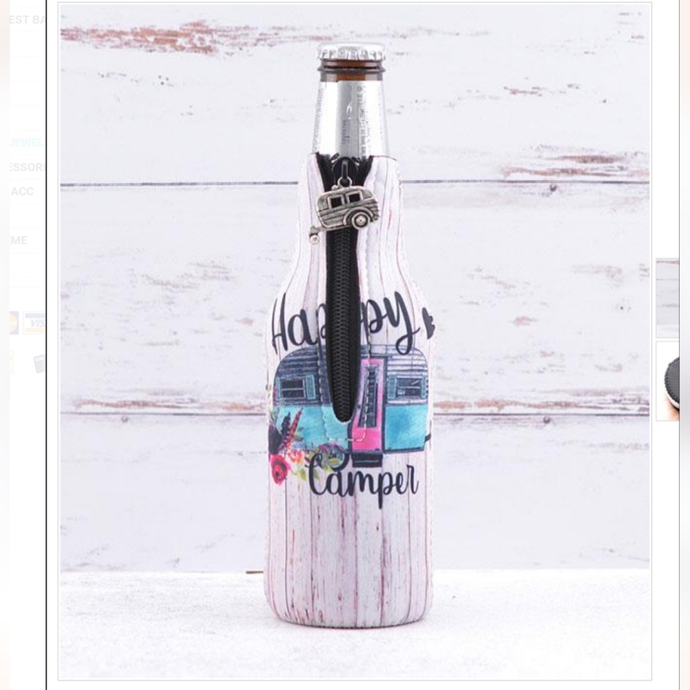 Tipi Happy Camper Print Bottle Sleeve (Makes a great gift)